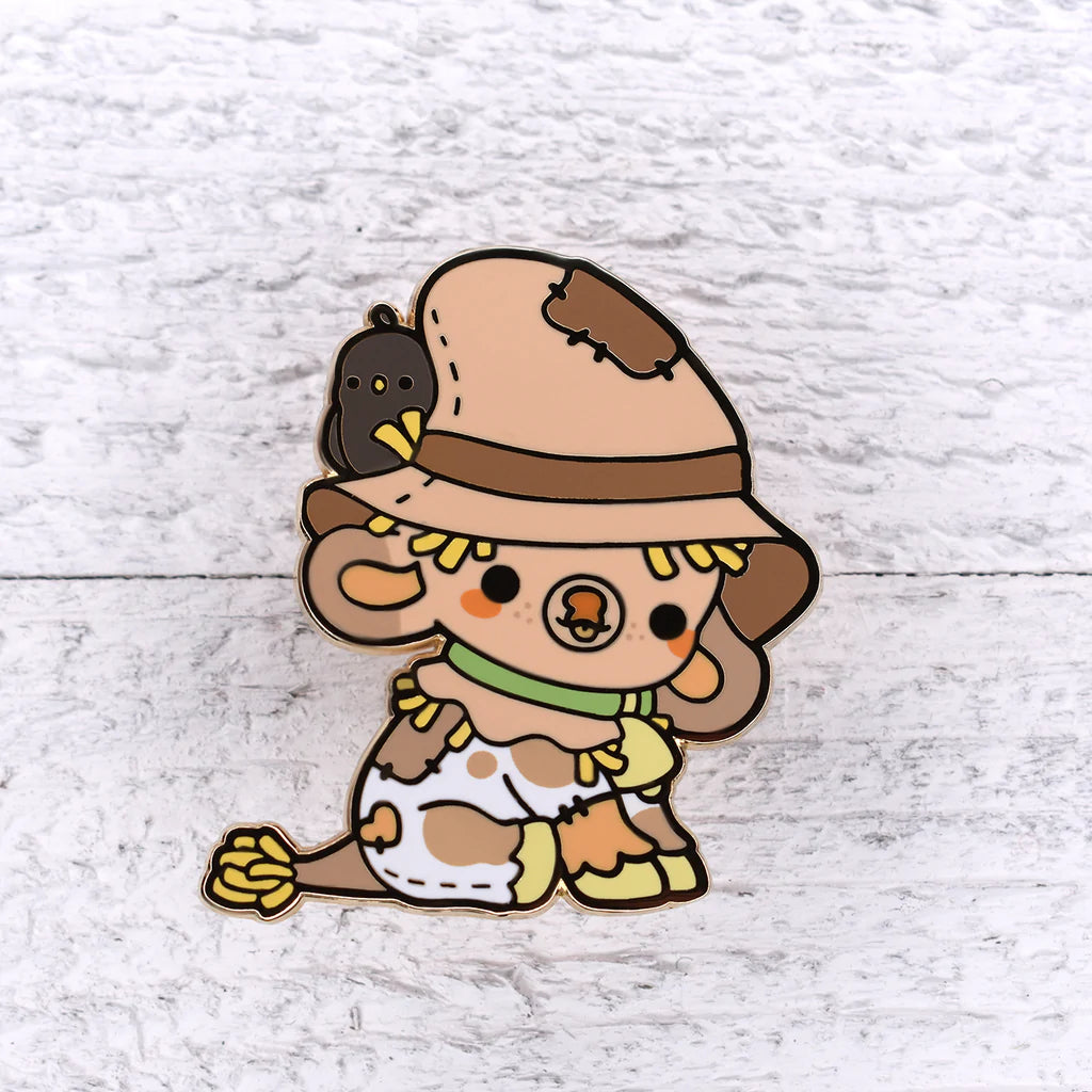 Patch the Scarecrow Cow Enamel Pin