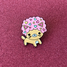 Load image into Gallery viewer, AFRO CAT PASTEL LOVE ENAMEL PIN
