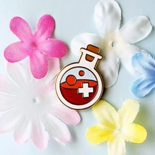 Load image into Gallery viewer, Red HP Health Potion Bottle Hard Enamel Pin
