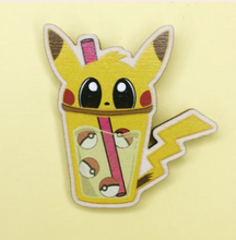 Load image into Gallery viewer, Electric Boba Tea Wooden Pin
