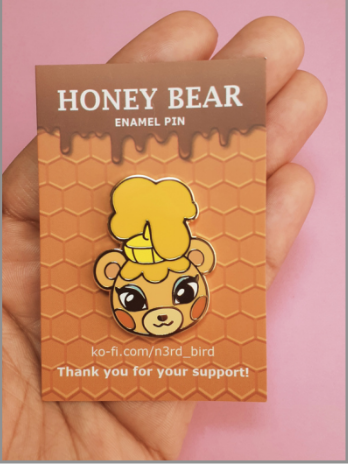 Honey Bear Enamel Pin in Regular or Glitter Finish