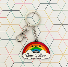 Load image into Gallery viewer, Love is Love PRIDE Rainbow Keychain
