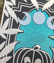Load image into Gallery viewer, Spooky Halloween Scene Pins: Two Options - Teal or Orange
