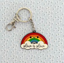 Load image into Gallery viewer, Love is Love PRIDE Rainbow Keychain
