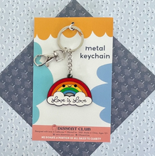 Load image into Gallery viewer, Love is Love PRIDE Rainbow Keychain
