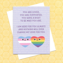 Load image into Gallery viewer, You are Loved, Supported, No Matter What LGBTQIA+ Support Greeting Card
