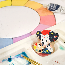 Load image into Gallery viewer, Artist Dollie Rainbow Palette Wooden Pin
