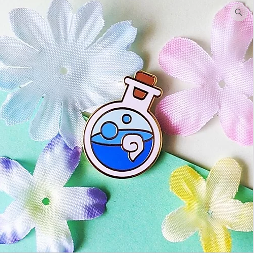 Blue MP Mana Potion Bottle Hard Enamel Pin