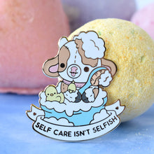 Load image into Gallery viewer, Self Care Isn&#39;t Selfish Cow Enamel Pin
