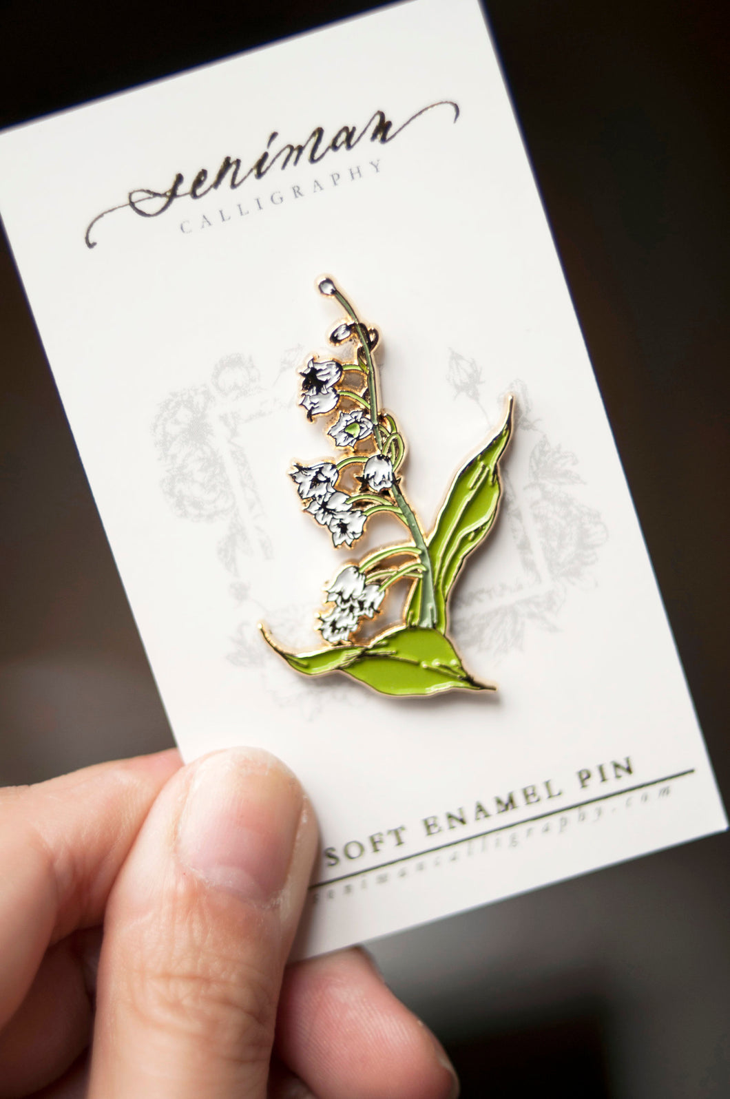White Lily of the Valley Soft Enamel Pin