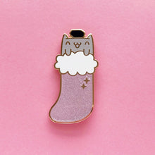 Load image into Gallery viewer, BAD KITTENS •  2 INCH GIANT GLITTER LAPEL PIN •
