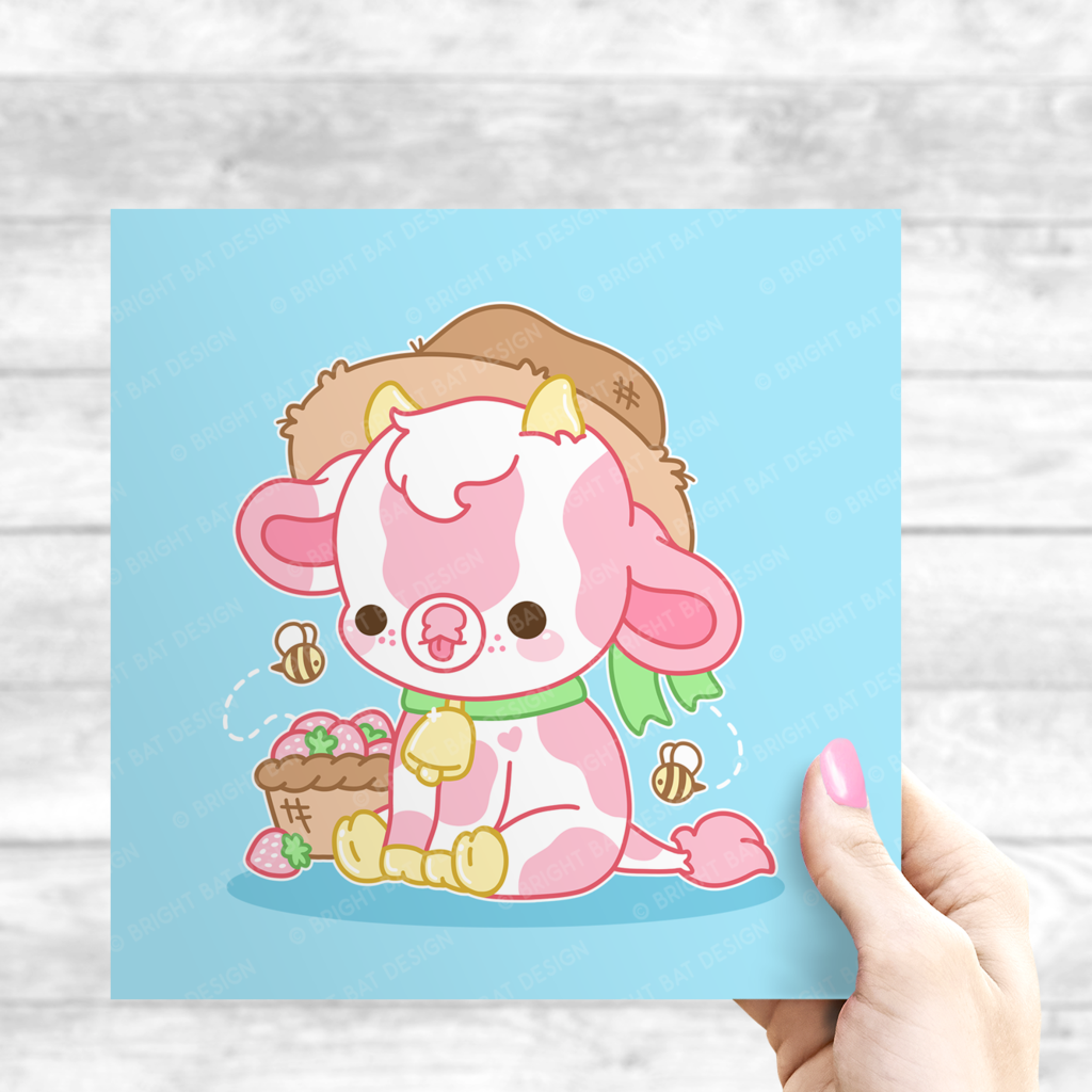 Strawberry Cow Print