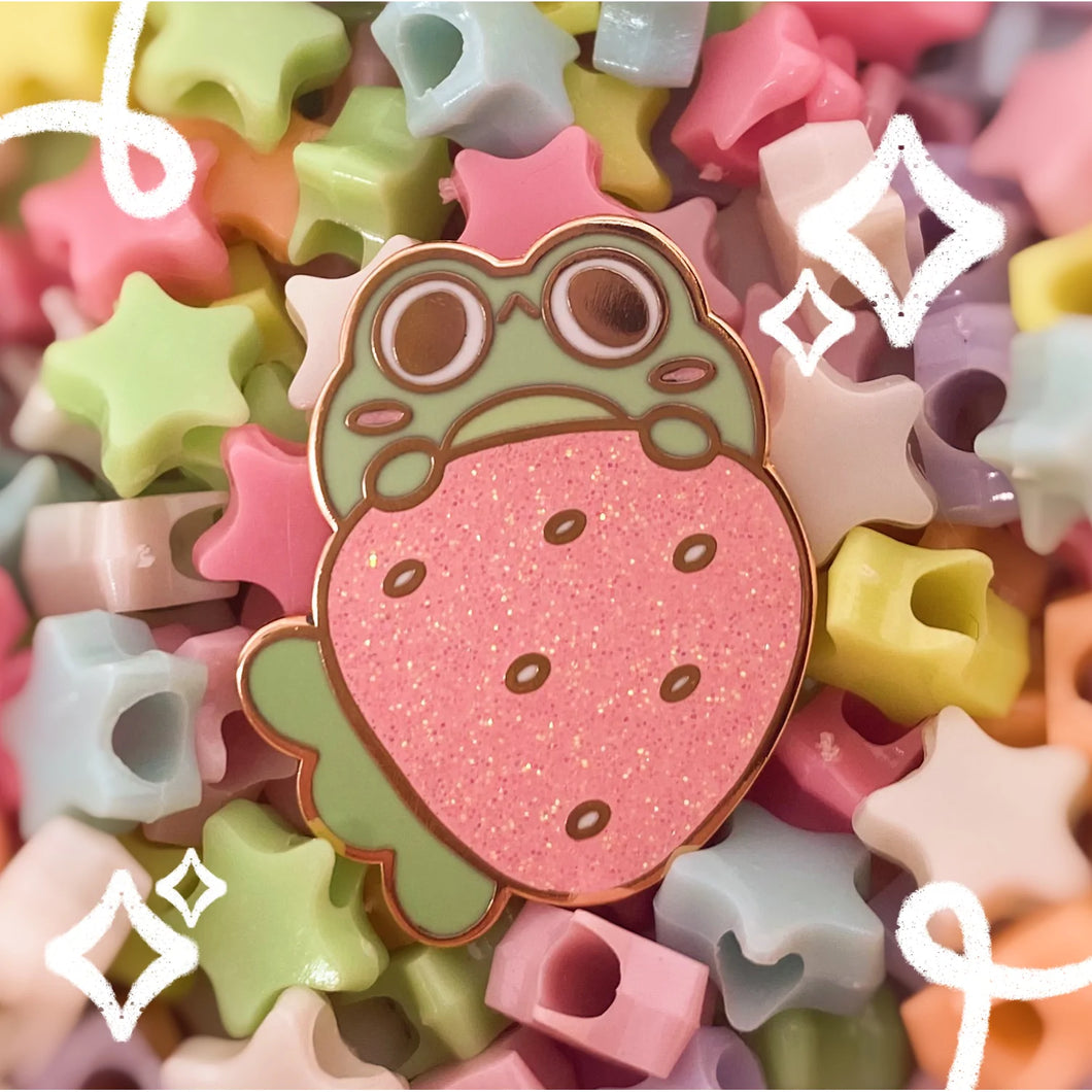 Strawberry Frog Pins