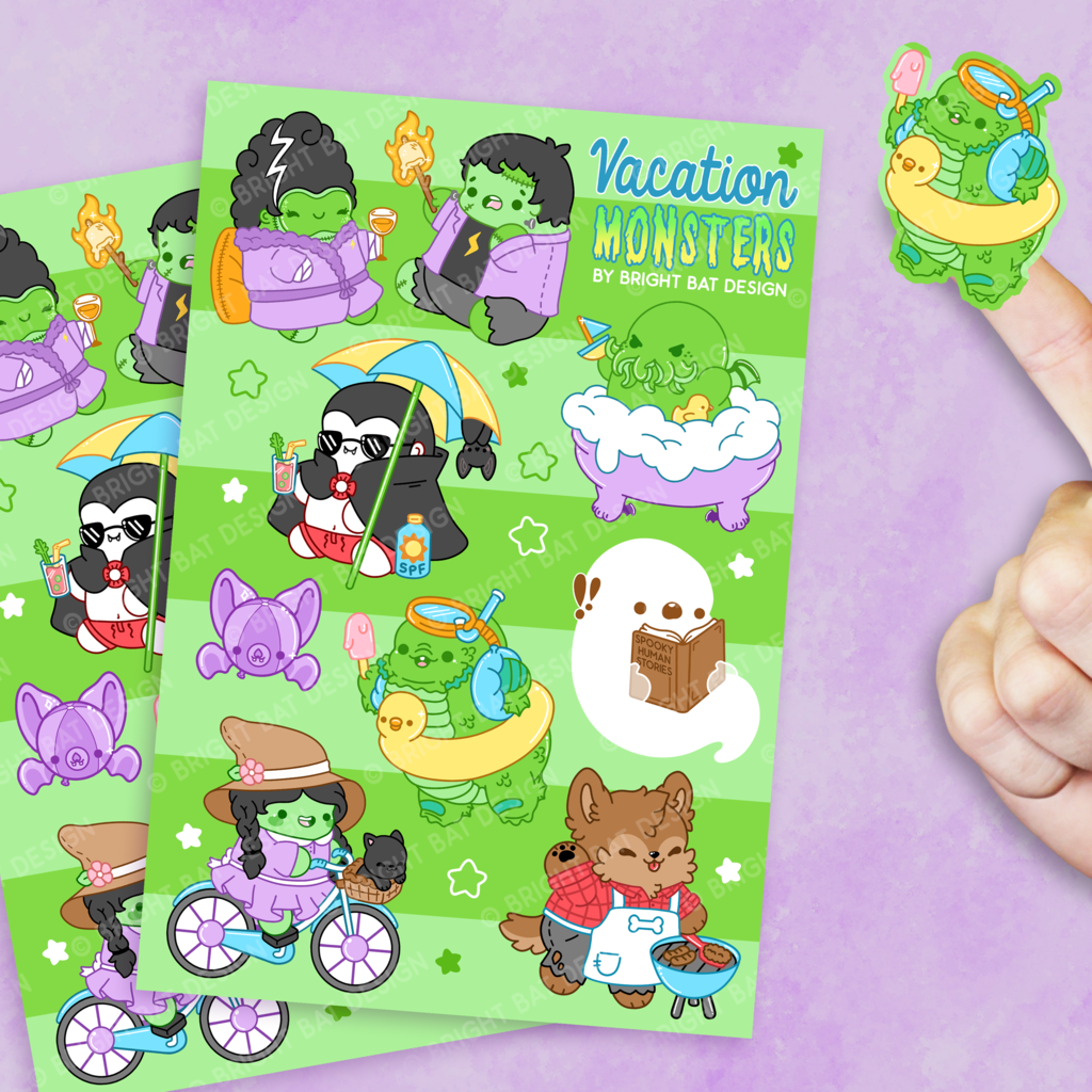 Vacation Monsters Sticker Sheets (2 Pack)
