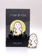 Load image into Gallery viewer, HEY BOO! ENAMEL PIN

