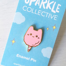 Load image into Gallery viewer, COTTON CANDY CAT ENAMEL PIN
