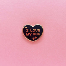 Load image into Gallery viewer, I LOVE MY DOG/DOGS LAPEL PIN • BLACK
