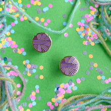 Load image into Gallery viewer, Purple Yarn Ball Enamel Earrings
