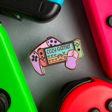 Load image into Gallery viewer, Cozy Gamer Enamel Pin
