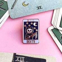 Load image into Gallery viewer, Death Tarot Kitty Enamel Pin
