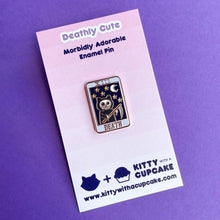 Load image into Gallery viewer, Death Tarot Kitty Enamel Pin
