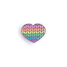 Load image into Gallery viewer, Pastel Rainbow Knit Heart Enamel Pin
