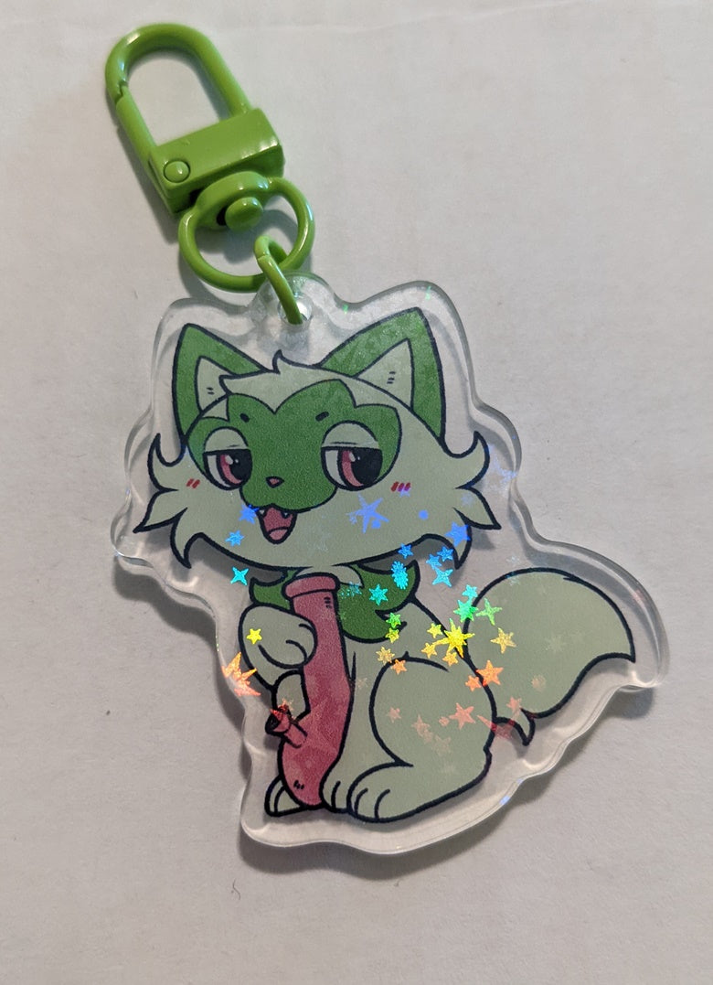 Chilled Out Leafy Kitty Holo Charm