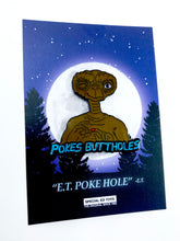 Load image into Gallery viewer, E.T. Pokes Buttholes: Glitter Blue 1.65&quot; Enamel Pin!
