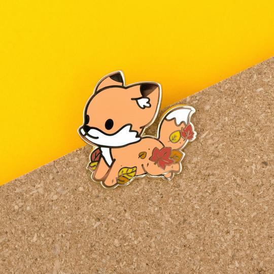 Fall Fox Enamel Pin