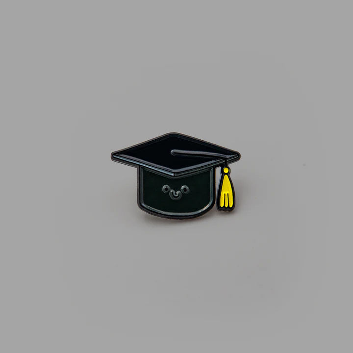 GRADUATION HAT ENAMEL PIN - ACADEMIC CAP PIN: Purple or Black!