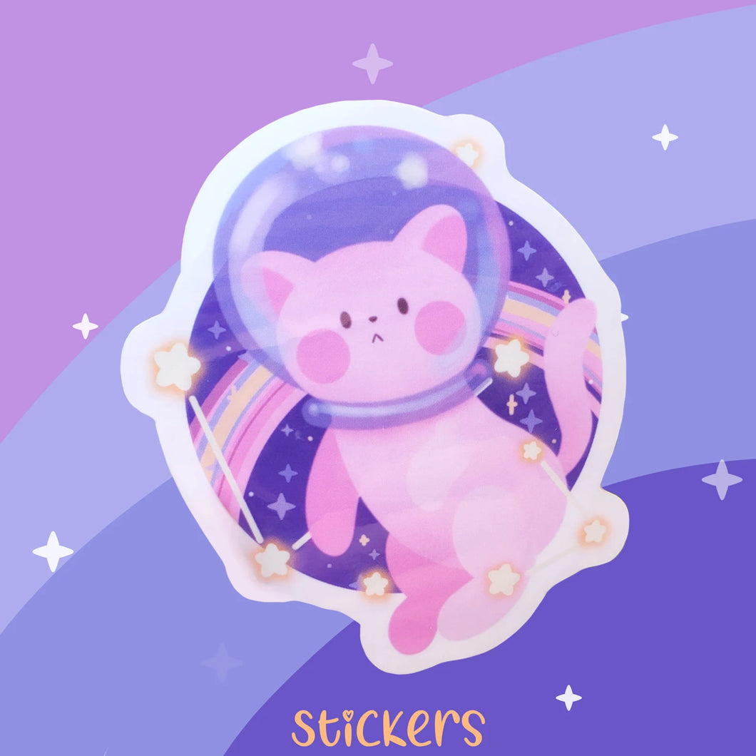 Bubblegum the Space Kitty Semi-Transparant Sticker