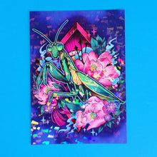 Load image into Gallery viewer, Praying Mantis Bug Insect Sparkle Print - 5&quot;x7&quot; Print

