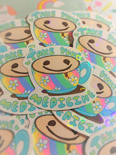 Load image into Gallery viewer, Take Your Medicine Latte Art Holo Vinyl Sticker

