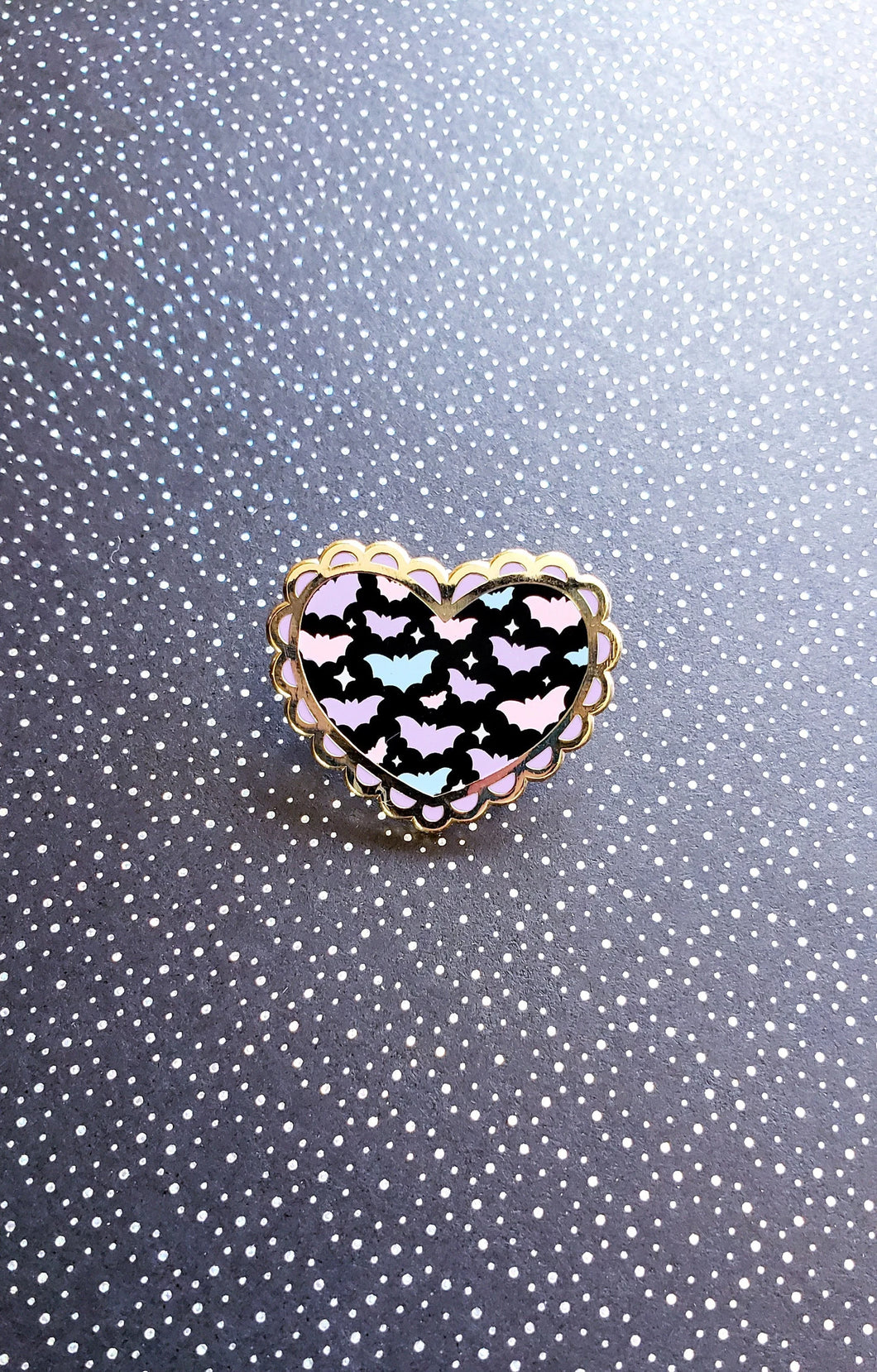 Batty Hard Enamel Pin // Original Spoopy Bats Cute Halloween