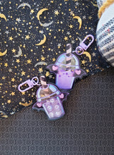 Load image into Gallery viewer, Boo-ba Pastel Goth Boba Shaker Charm // Keychain Ghost Ouija Board Ghoul
