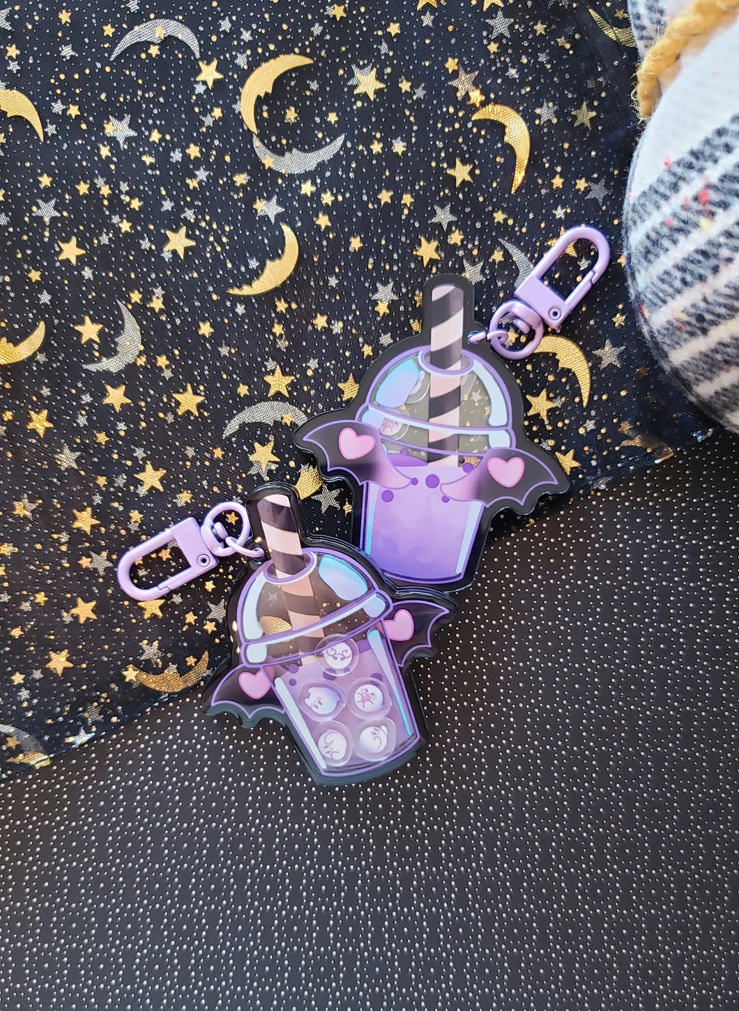 Boo-ba Pastel Goth Boba Shaker Charm // Keychain Ghost Ouija Board Ghoul