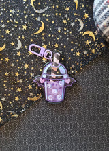 Load image into Gallery viewer, Boo-ba Pastel Goth Boba Shaker Charm // Keychain Ghost Ouija Board Ghoul
