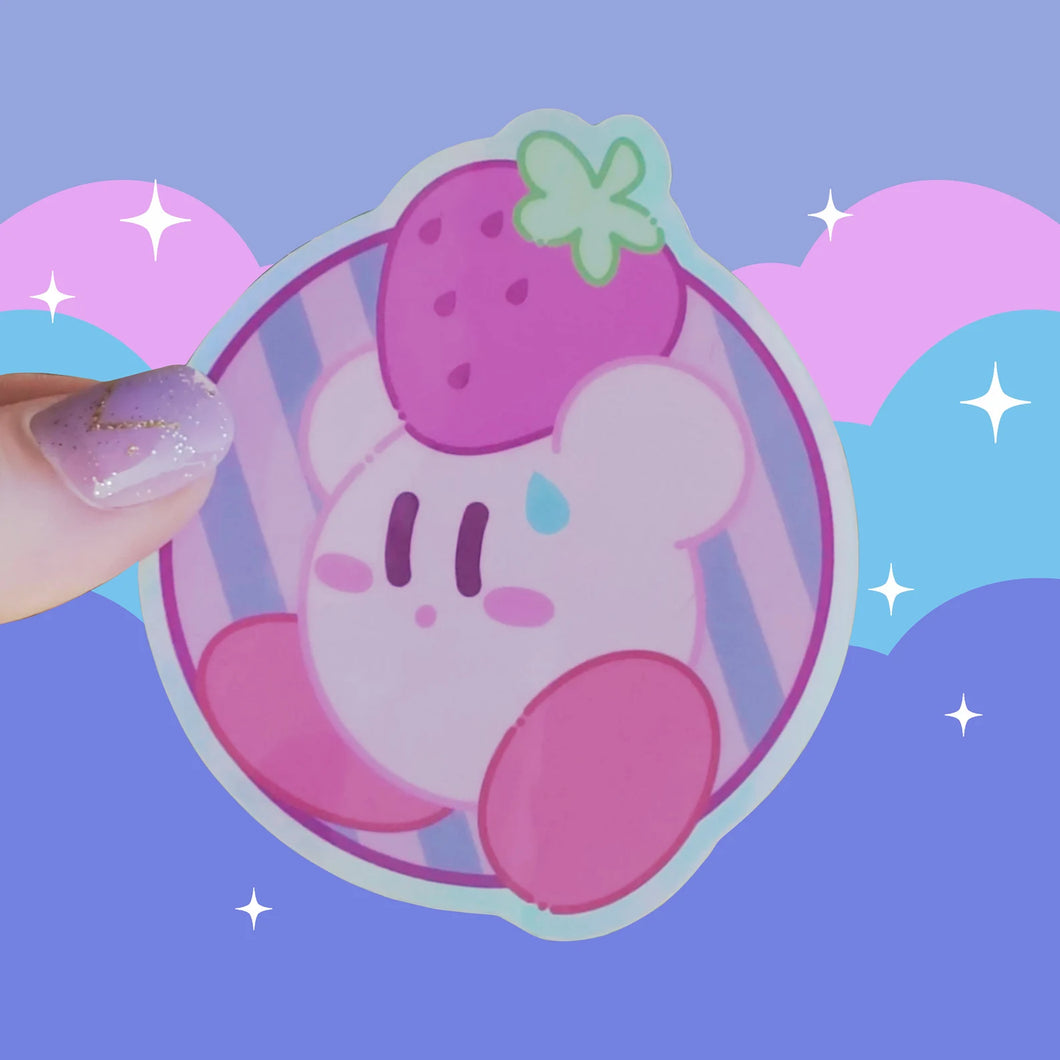 Stronger Than You Think Poyo Friend Sticker // strawberry video game sticky