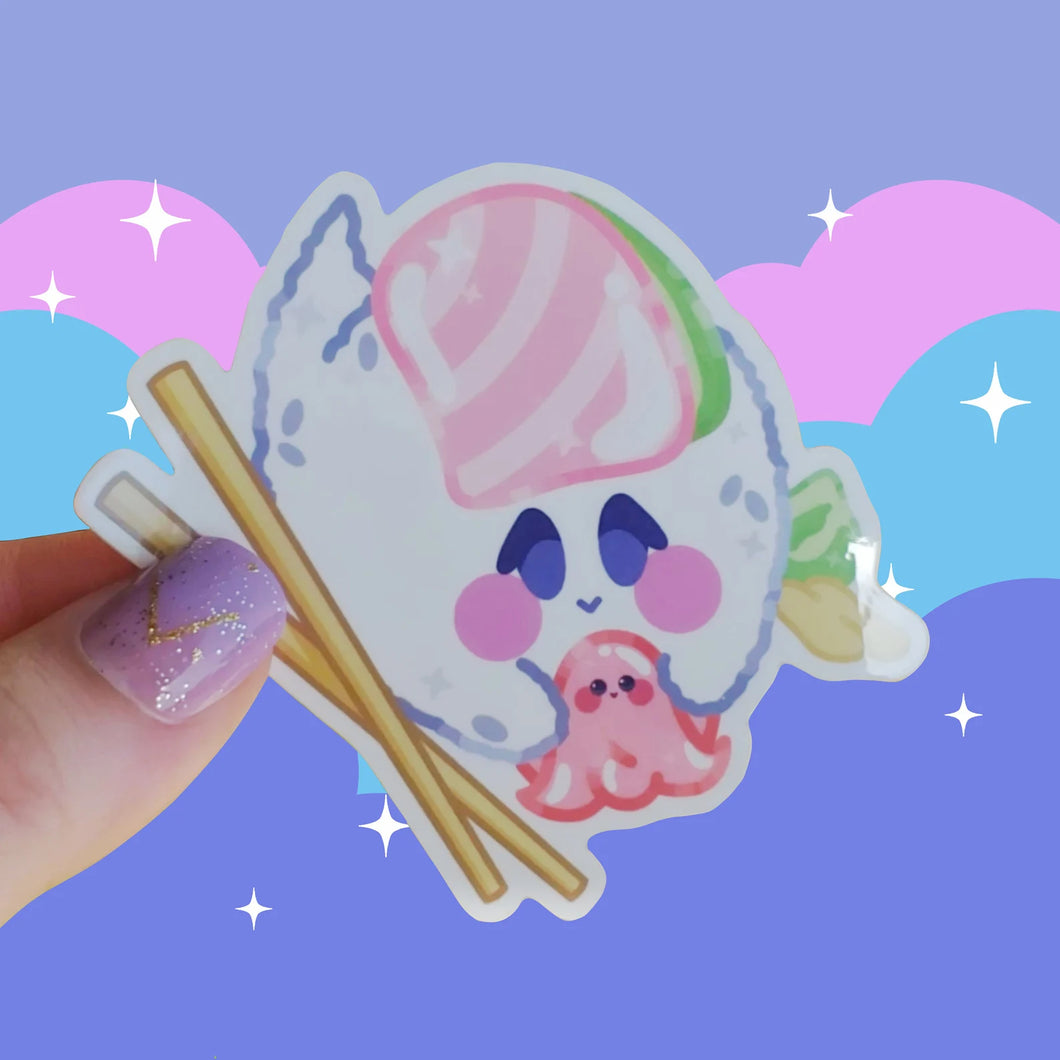 Lil Sushi Ghoul Sticker // ghost sushi roll sashimi sticky