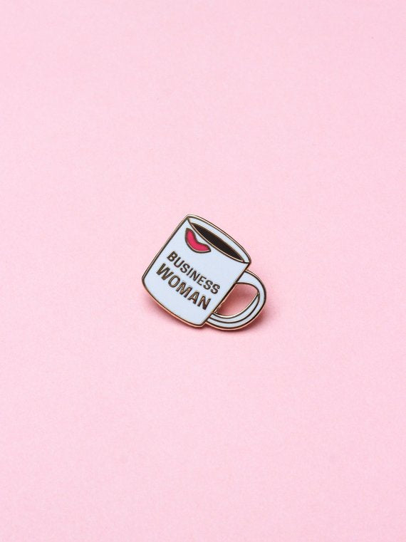 Sassy Flair: Business Woman Enamel Lapel Pin - Button