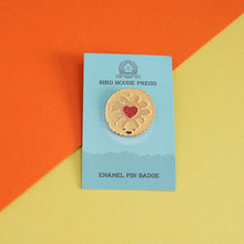 Load image into Gallery viewer, Jammy Dodger Biscuit enamel pin badge - Jammie pin padge
