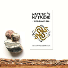 Load image into Gallery viewer, Twin Snakes - Gold and Black Enamel Pin
