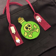 Load image into Gallery viewer, Poison Potion Bottle - 4&quot; embroidered patch - sew on patch - Halloween - spooky
