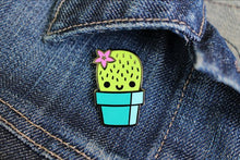 Load image into Gallery viewer, Happy Cactus Enamel Pin
