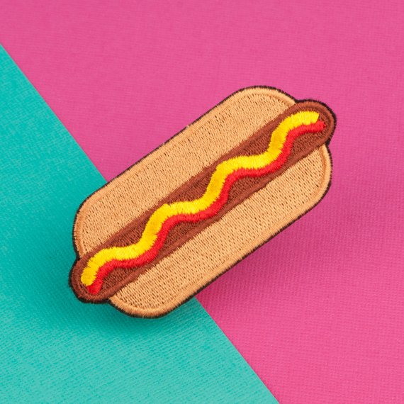 Hotdog iron on patch