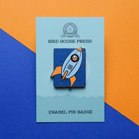 Cat Enamel Pin - Rocket Cat - Cat in Space - Pin Badge