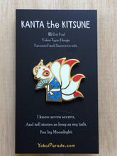 Load image into Gallery viewer, KANTA the KITSUNE yokai enamel pin
