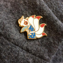 Load image into Gallery viewer, KANTA the KITSUNE yokai enamel pin
