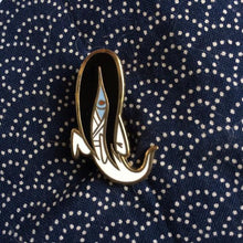 Load image into Gallery viewer, Blue-faced Yurei Enamel Pin
