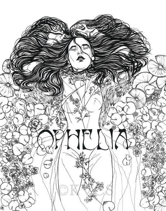 Ophelia - 11x14 PRINT, Hamlet, Shakespeare